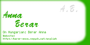 anna berar business card